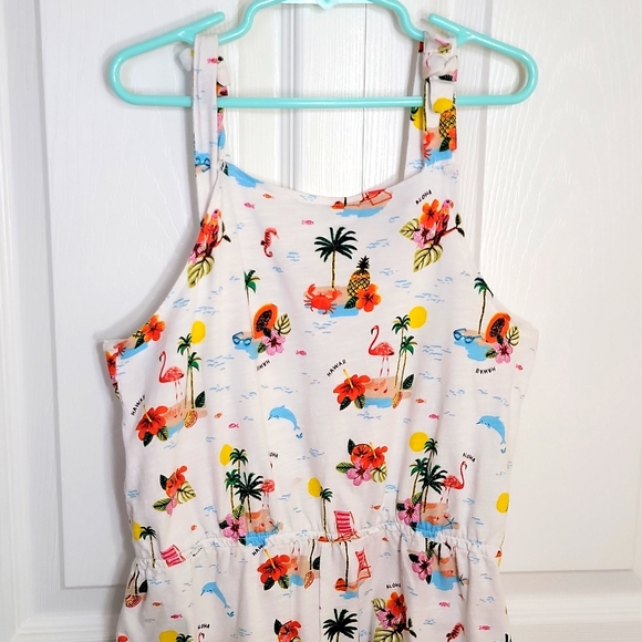 Emma Jayne x H&M Hawaiian Print Romper Tie Straps White 8-10 Years Old - Picture 5 of 13